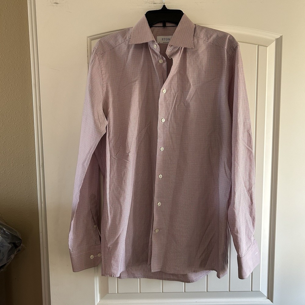 Eton Button Up Shirt Contemporary Fit Men Size 42 16.5 Long Sleeve Dress Casual
