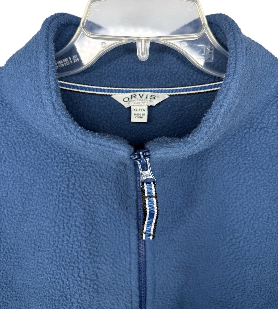 Orvis Classic Collection Men’s XL Blue Full Zip Fleece Sweater Jacket