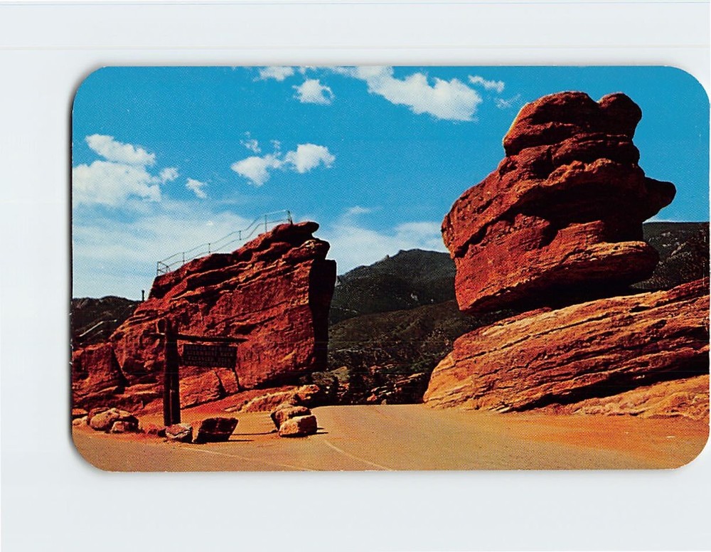 Postcard Balanced & Steamboat Rocks Garden of the Gods Colorado Springs Colorado