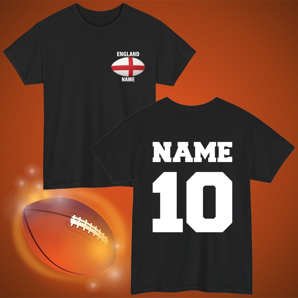 Personalised England Rugby T-Shirt | Custom Name Number | 6 Nations Fan Gift Top