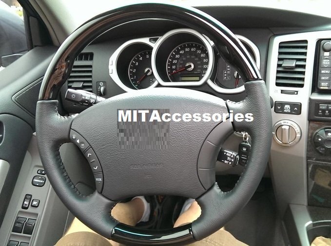 Toyota FJ120 Land cruiser FJ100 PIANO black leather steering wheel-STANDARD