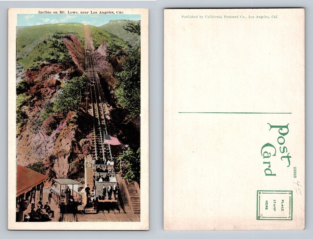 Los Angeles, CA-California, Incline Railway Mt Lowe Scenic Ride Vintage Postcard