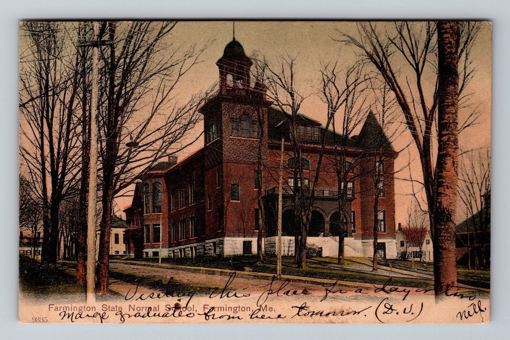 Maine ME Farmington State Normal School Vintage Postcard