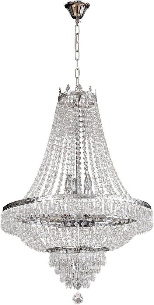 French Empire Crystal Chandelier Lighting 9 E12 Bulbs with Adjustable Hanging Li