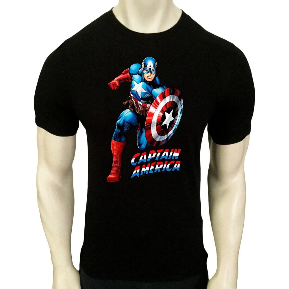 Nwt Captain America Superhero Logo Comics Men's Short Sleeve T-Shirt