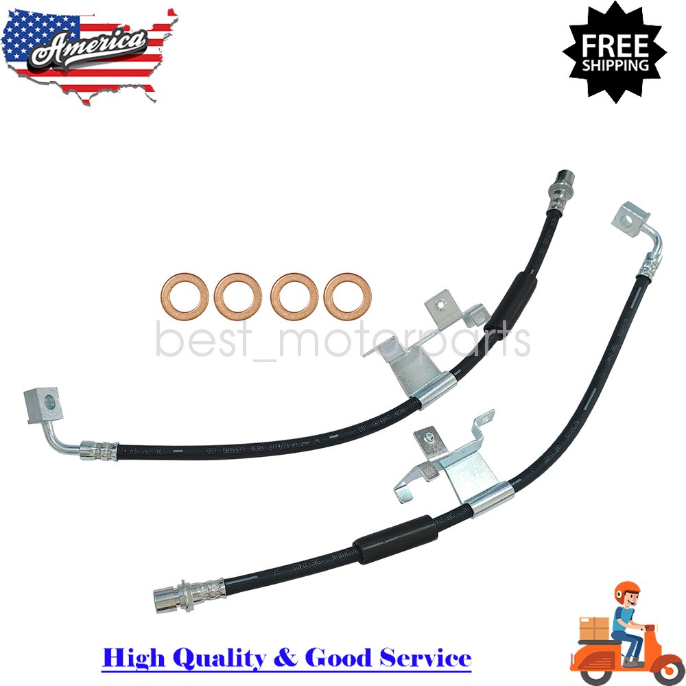 2PCS Front Left Brake Hydraulic Hose for Cadillac Escalade Chevy Tahoe GMC Yukon