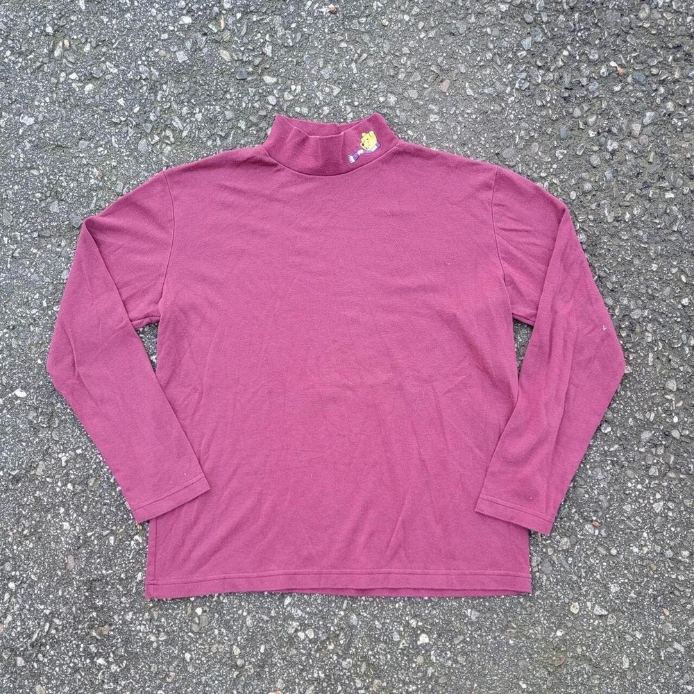 Vintage Disney Winnie The Pooh Embroidered Long Sleeve Mock Neck Shirt
