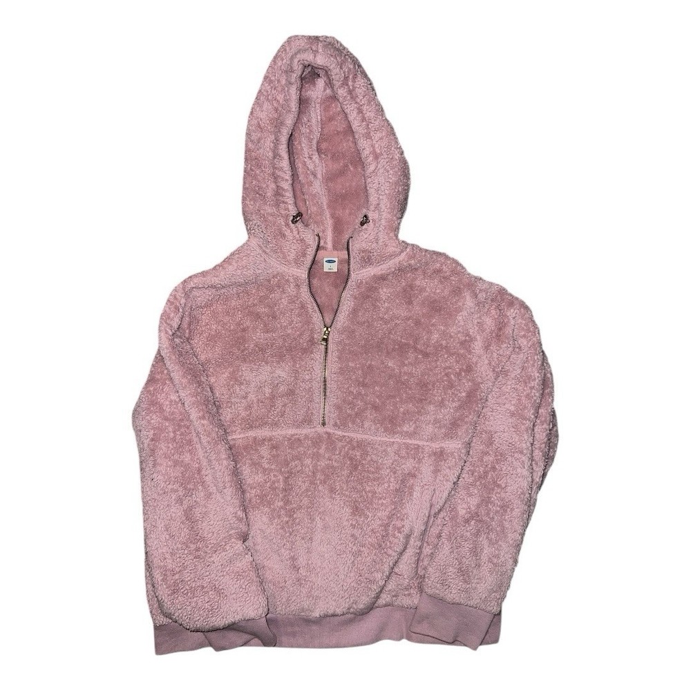 Old Navy Faux Fur Sherpa Half-Zip Hoodie – Pink/Lilac – Size L