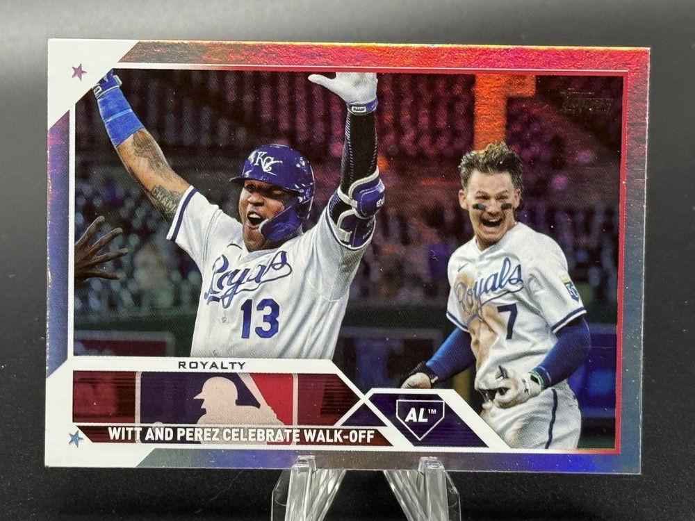 2023 Topps Update US36 Veteran Combos Bobby Witt Jr. Salvador Perez Rainbow Foil