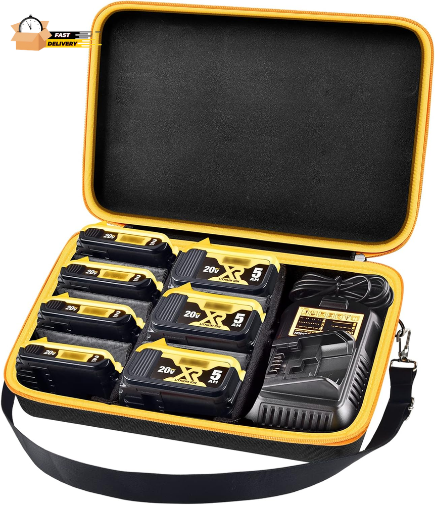 Extra Large Battery Storage Holder Case for DEWALT 20V/ 60V MAX XR Battery &Cha