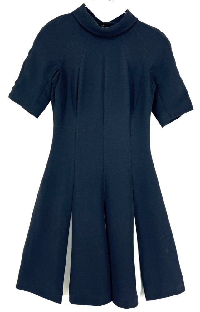TED BAKER Women Round Neck Short Sleeve Dress Black Size 0 - XS