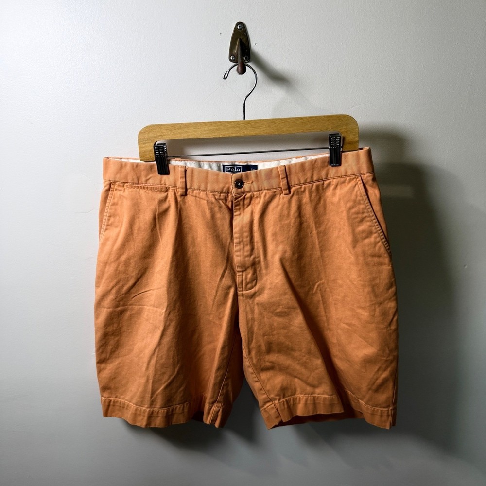 Polo Ralph Lauren Prospect Short Mens 36 Orange Classic Chino Cotton Golf Preppy