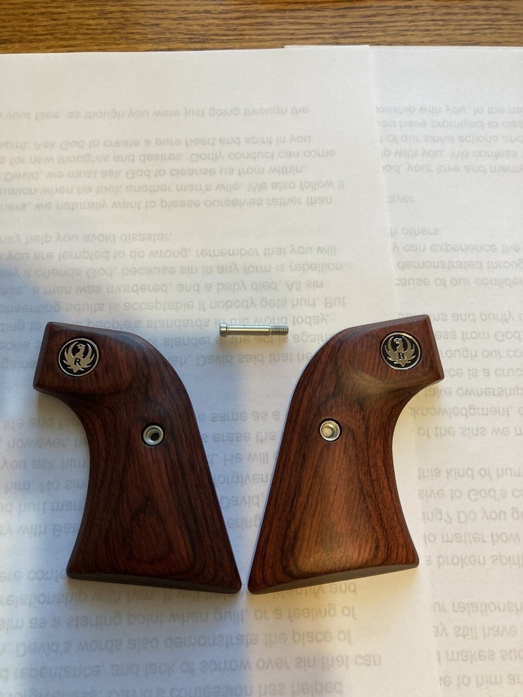 RUGER New Vaquero Rosewood Laminated Wood Grips & Screw NO-LOCK New Vaquero