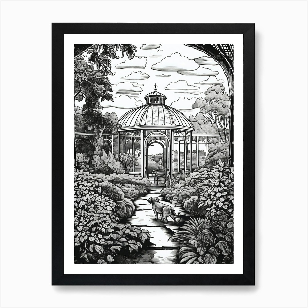 Drawing Of A Dog In Gothenburg Bota Framed Wall Art Poster Canvas Print Picture