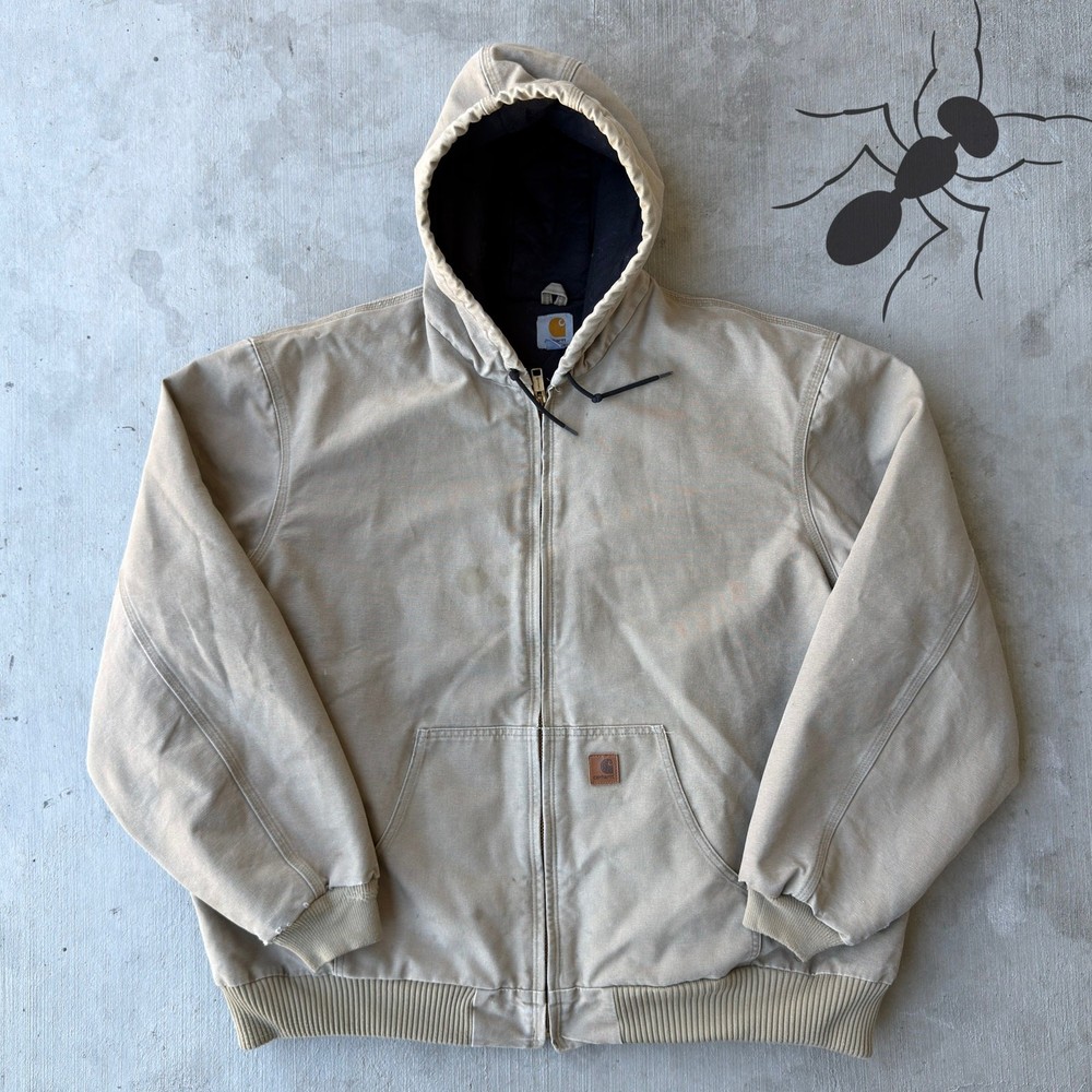 Vintage Y2K Carhartt J130 brown hooded work wear jacket