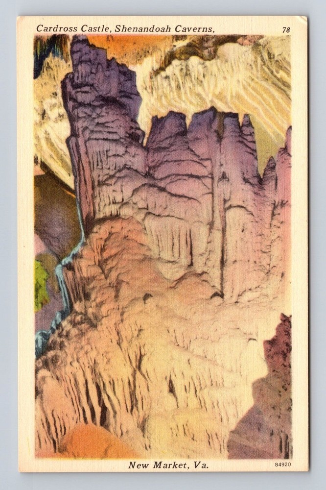 Shenandoah VA-Virginia, Massive Shenandoah Caverns, Antique Vintage Postcard