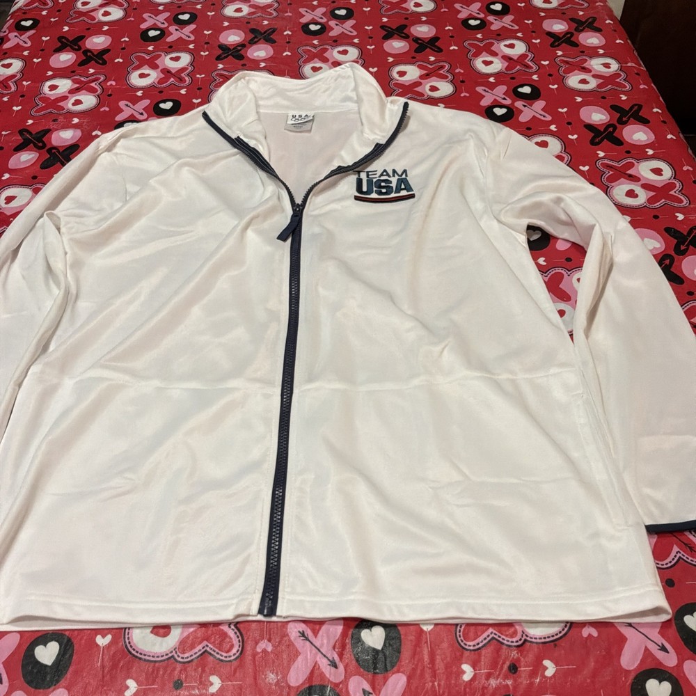 Team USA Men's Long Sleeve Full Zip Lightweight Olympic Jacket Size: XL
