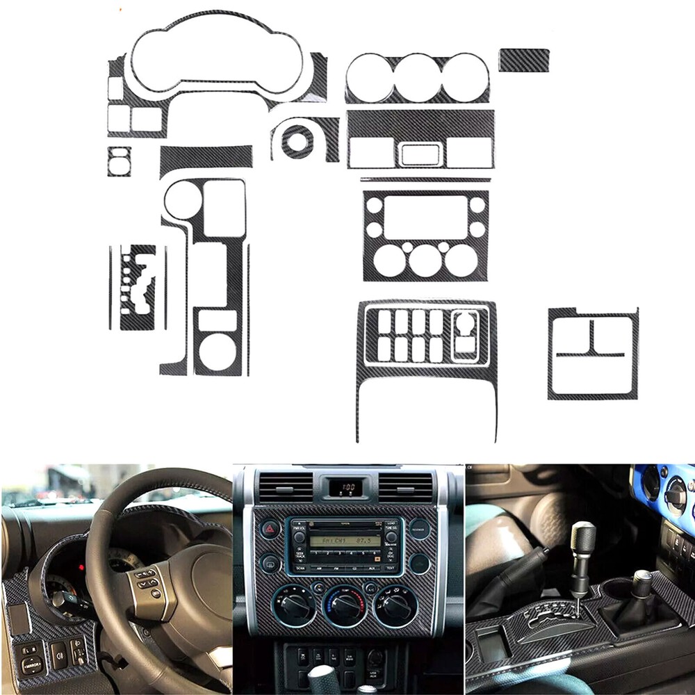 30Pcs Real Carbon Fiber Kits Full Interior Dash Trim For Toyota FJ Cruiser 07-21