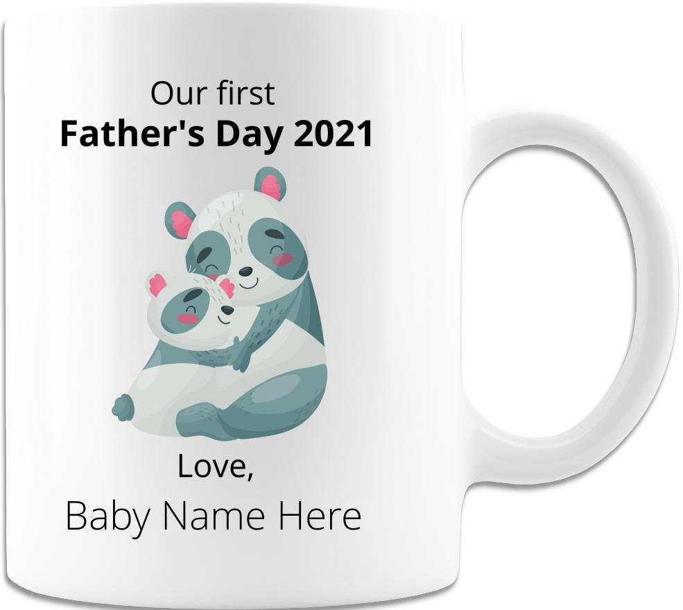 Personalized Custom First Father's Day White Mug For Dad This Is A Perfect