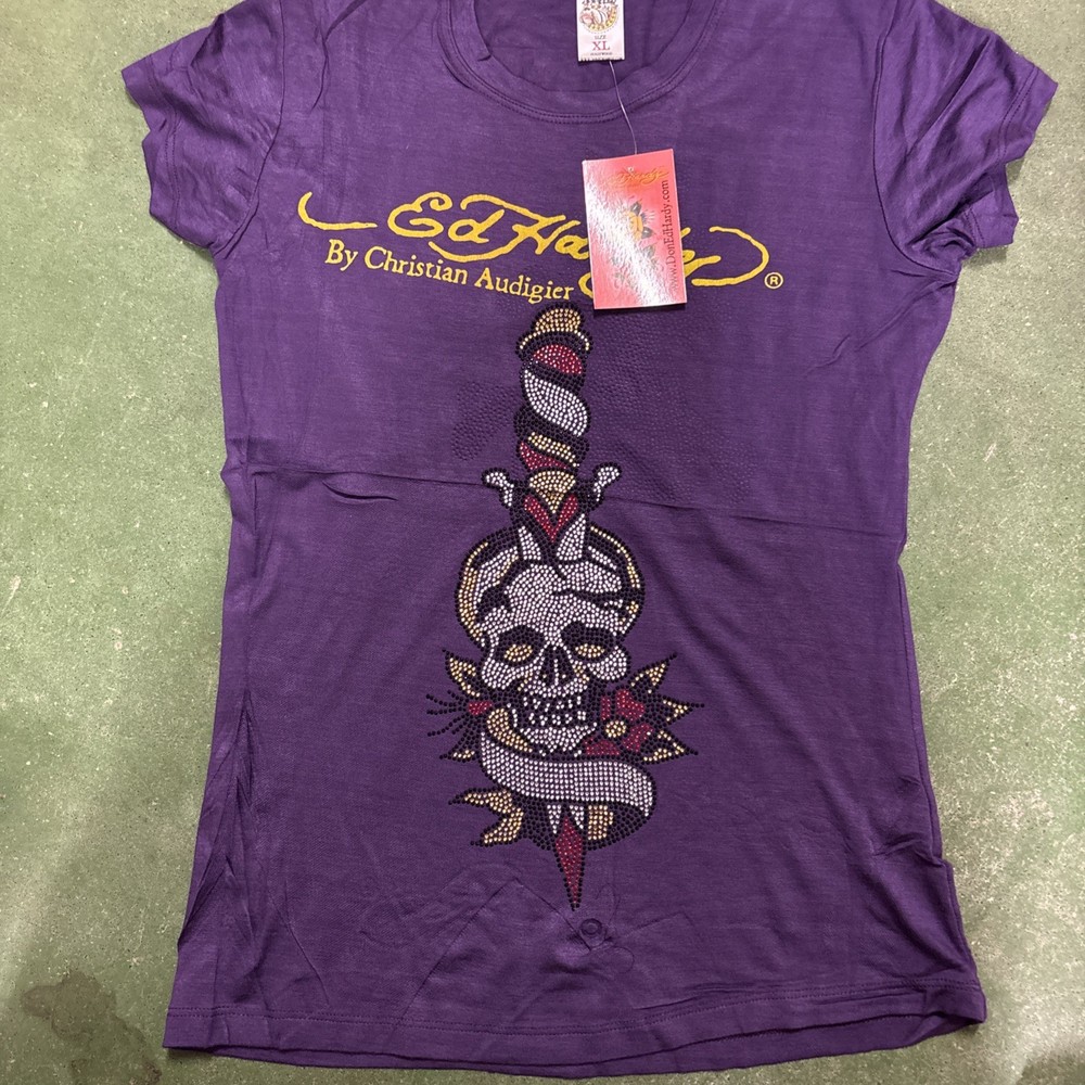 Ed Hardy - Skull - Jeweled T Shirt Or Short Dress - Extra Large
