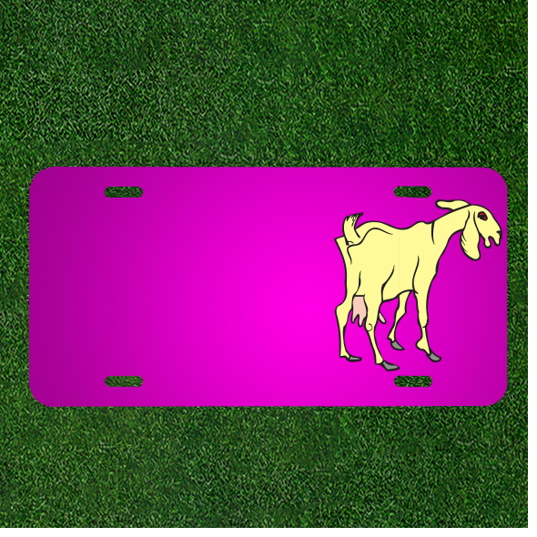 Customize Your Ride with a Personalized Car License Plate in Goat Yellow Finish Featuring Your Unique Names for a Standout Look