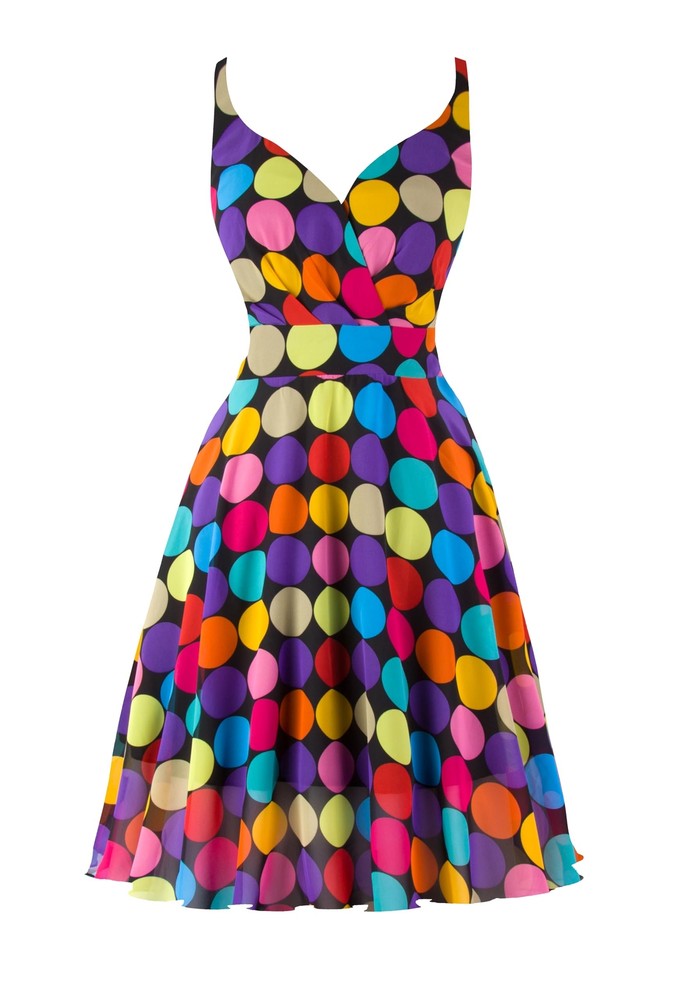 Summer Cocktail Dress V-Neck Adjustable Spaghetti Strap Chiffon Sundress Blac...