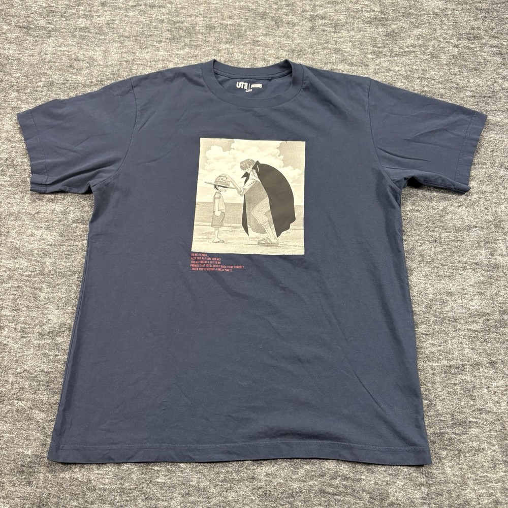 Uniqlo UT One Piece Anime T Shirt Mens M Navy Blue Luffy Shanks Graphic