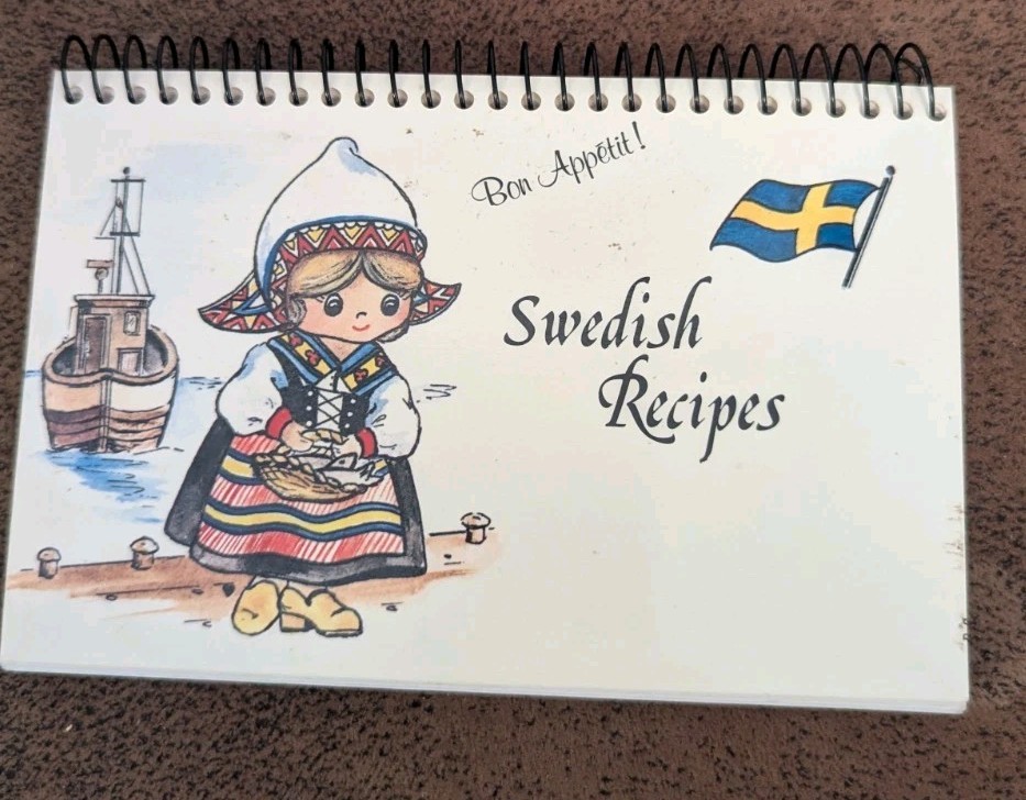 Vintage 1982 Small Swedish Recipe Cookbook