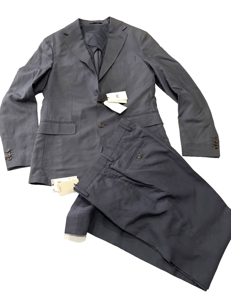 Mango MNG mens Linen Blend Pants & Jacket slim fit Suit - 40R /34 x 32 -Charcoal