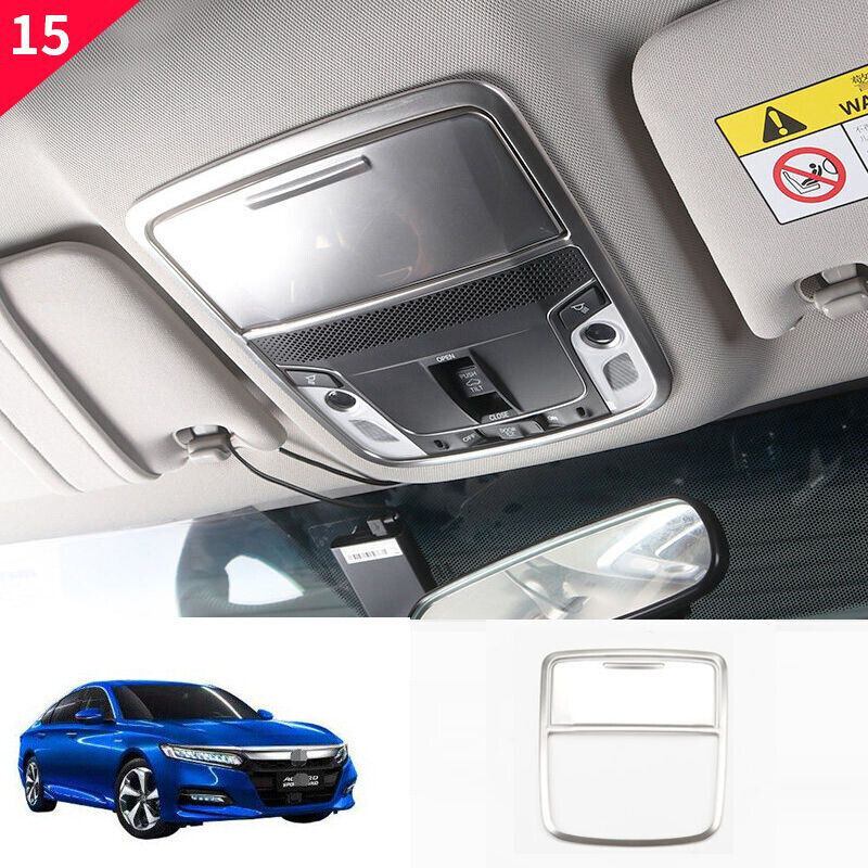 For Honda Accord 2018-2022 Matt Silver Steel Front Reading Lamp Frame Cover Trim