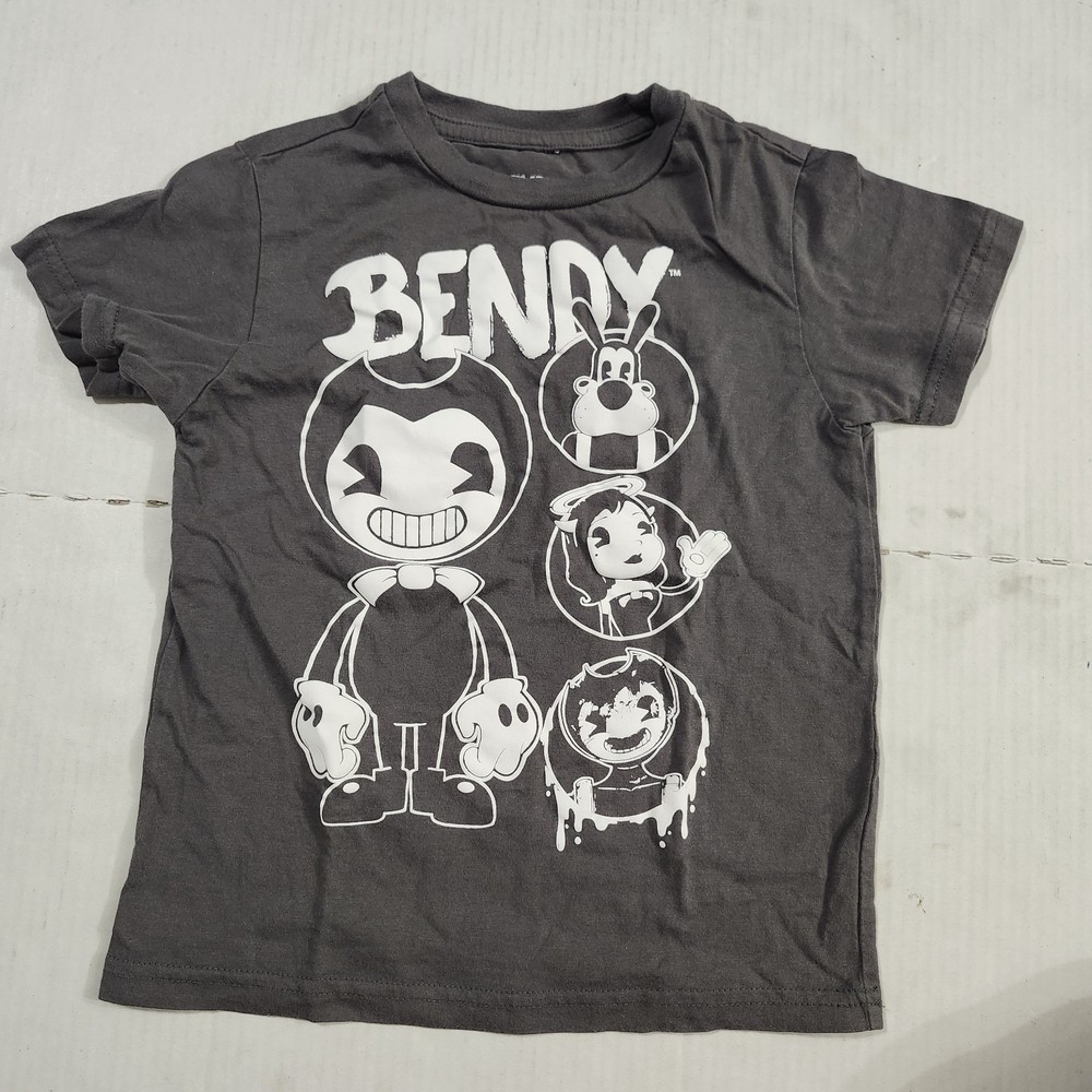 Bendy and The Ink Machine Boys Size XS Gray Graphic T-Shirt