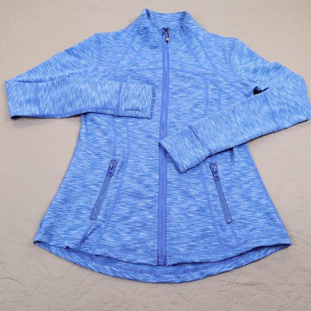 Lululemon Define Jacket Womens 10 Blue Full Zip Heathered Track Athletic Stretch