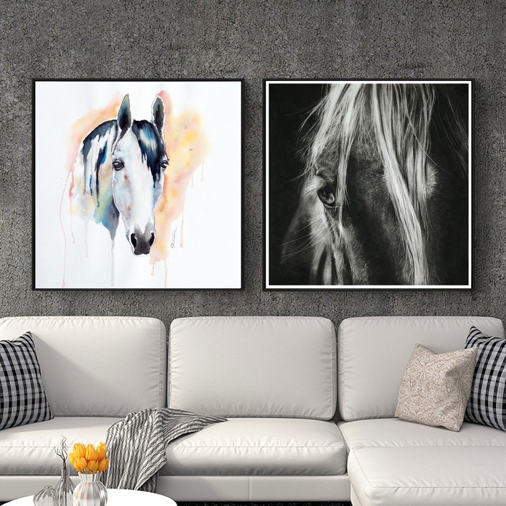 Abstract Art Horse Decorative Oil Paint Silk Canvas Wall Poster Unframed A543-image