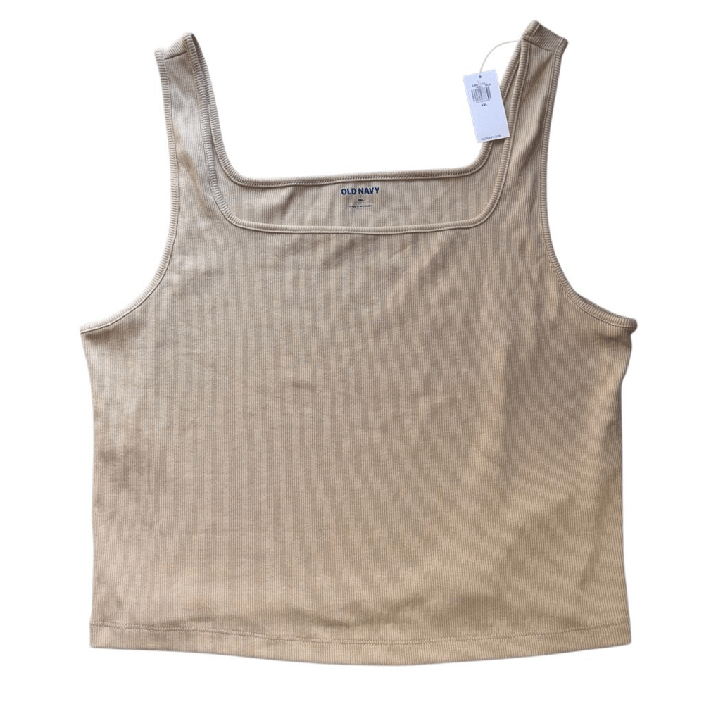 Old Navy Women’s Ultra-Crop Rib-Knit Square Neck Tank Top xxl new