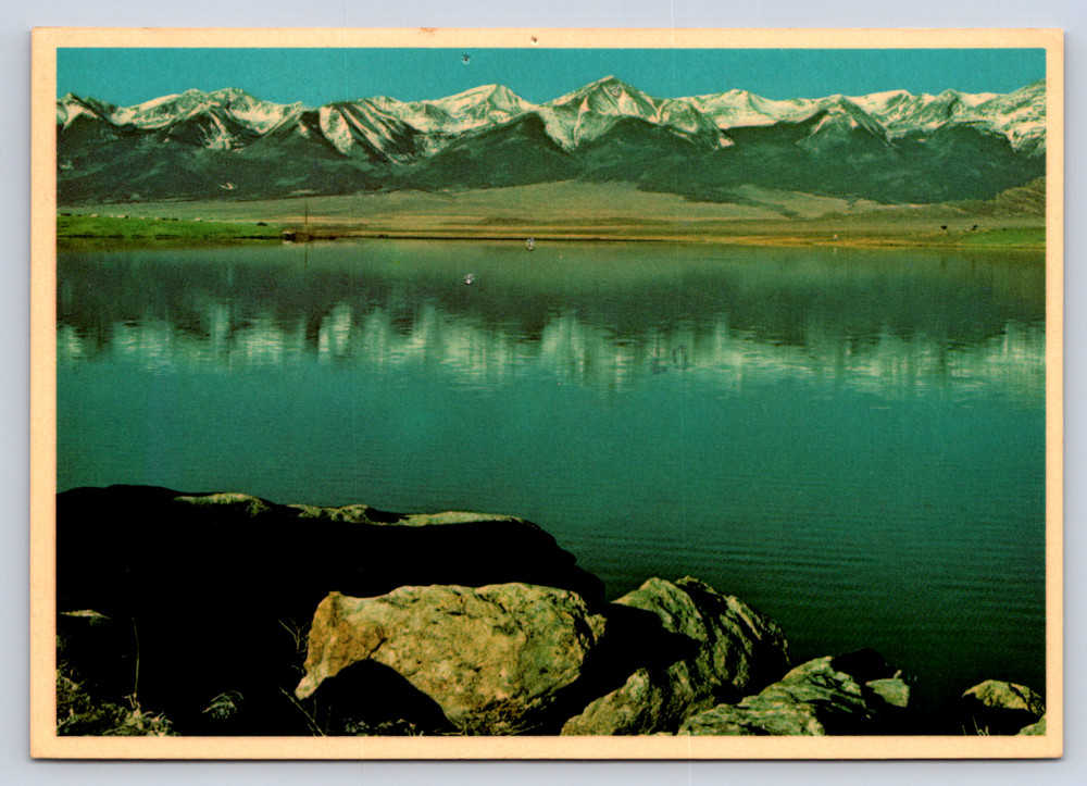Vintage Postcard Sangre De Cristo Range Lake de Weese Westcliffe Colroado