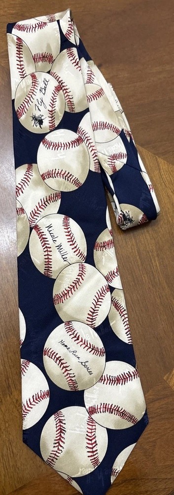 NICOLE MILLER 1994 FLY BALL Home Run Series Men’s Necktie Tie Silk Baseball