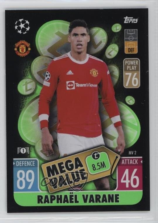 2021-22 Match Attax UEFA Club Competitions Extra Mega Value Raphael Varane 1o1fFulfilled by COMC - World’s largest consignment service