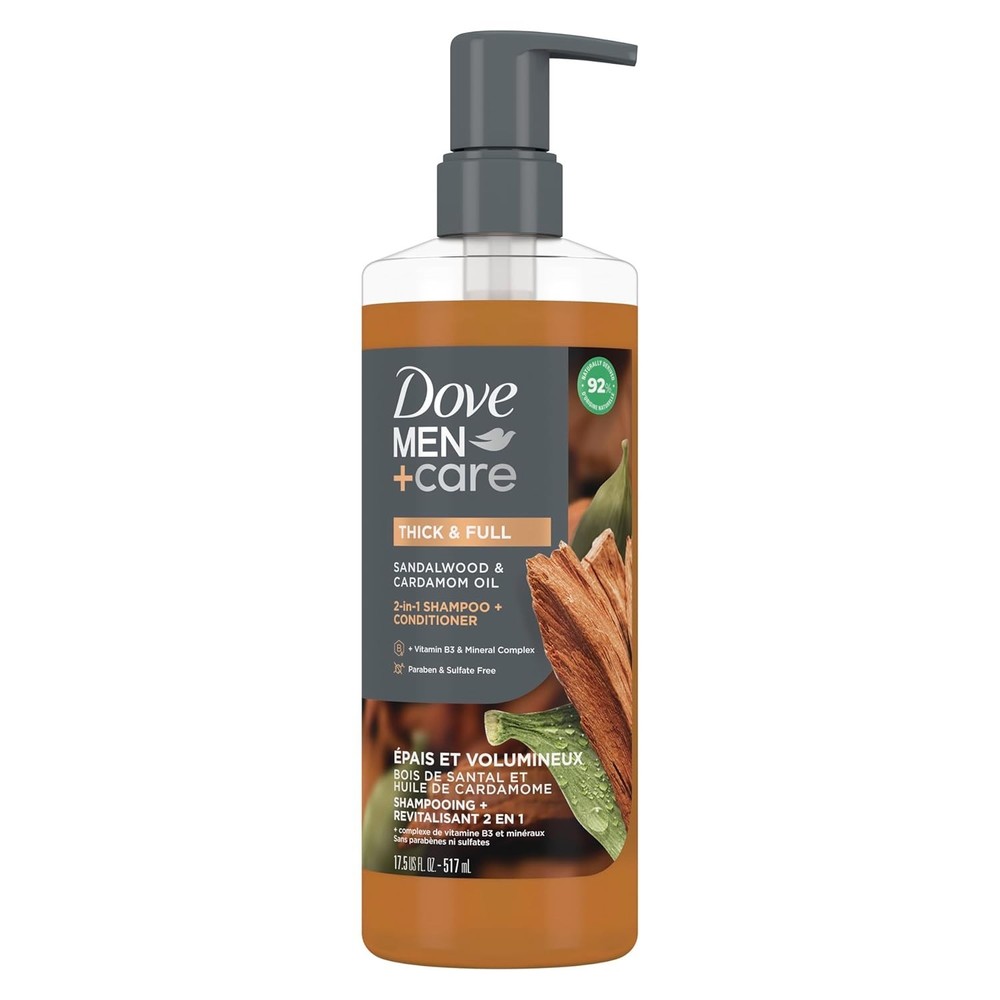 Dove Men Care Shampoo & Conditioner Sandalwood Cardamom Oil 17.5 oz 4 Pack