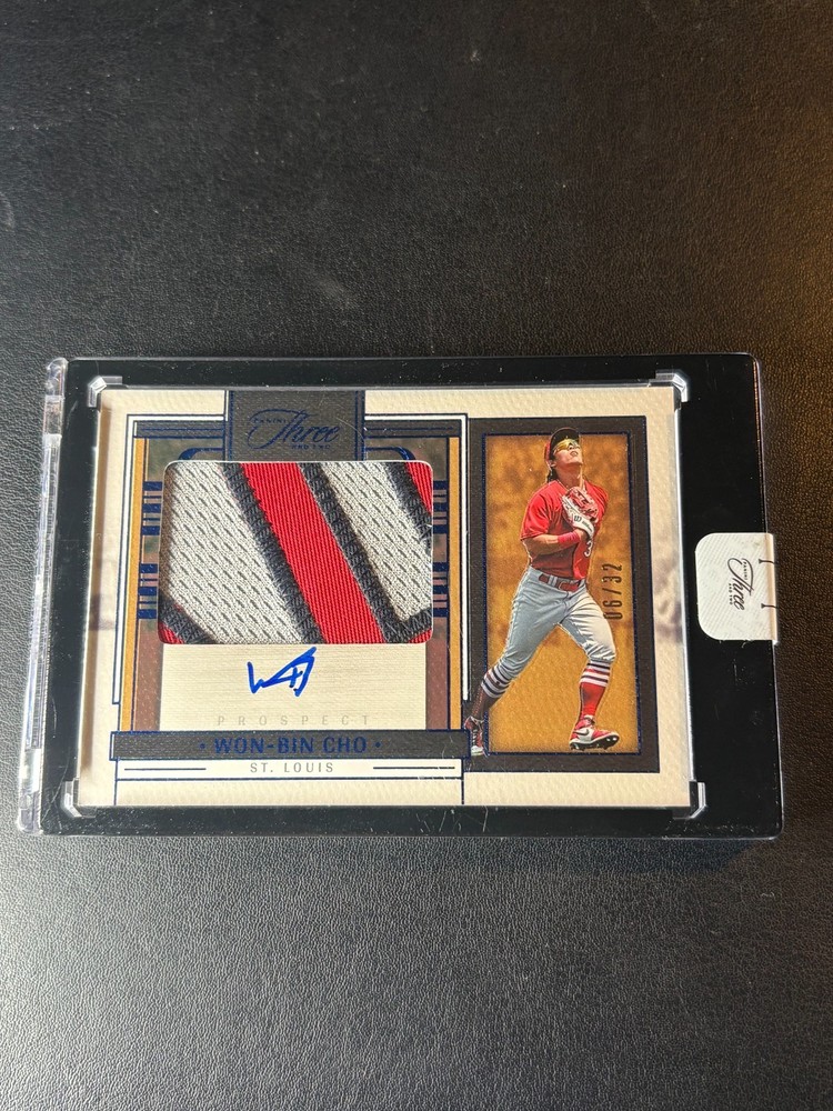 Won-Bin Cho 2024 Panini Three And Two Prospect Jersey Patch Auto /49