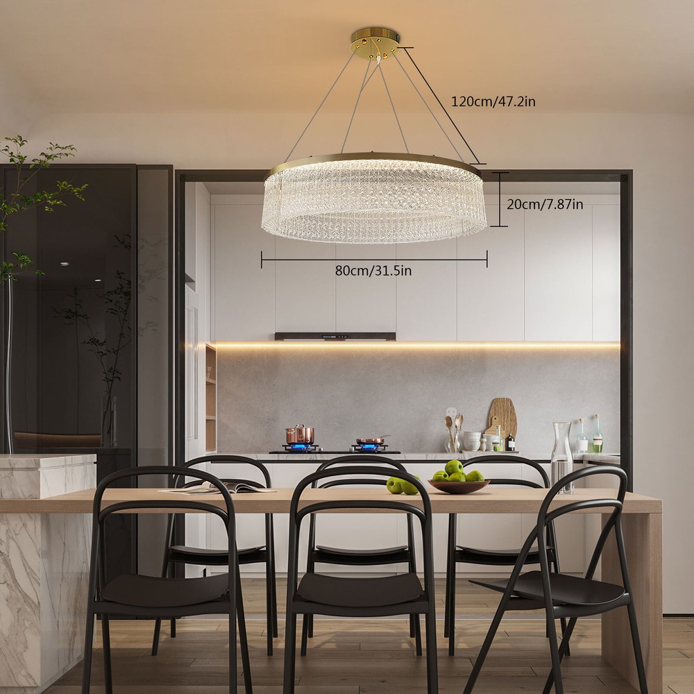 Modern Dimmable LED Glass Chandelier for Bedroom and Living Room