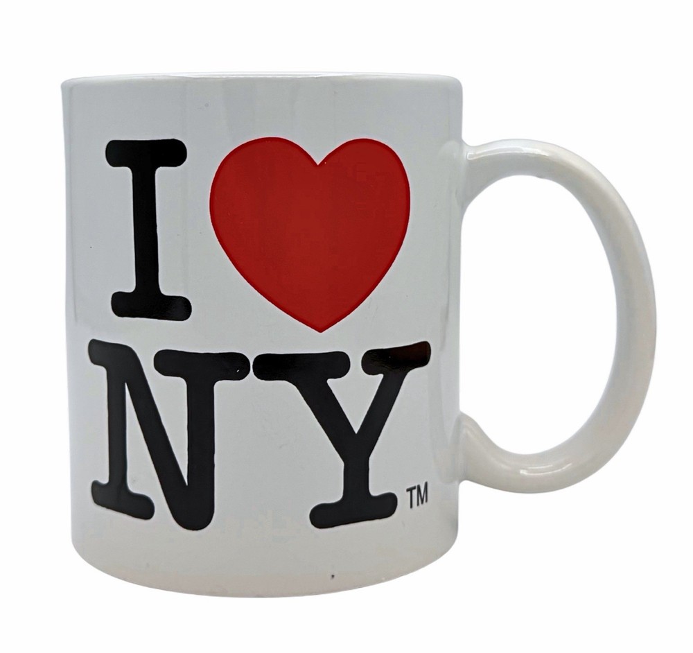 I Love NY Coffee Mug White Ceramic Souvenir Cup New York Heart Logo