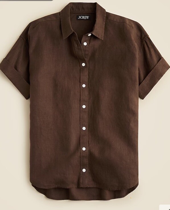 Jcrew Capitaine shirt in Baird McNutt Irish linen Brown Size XXS