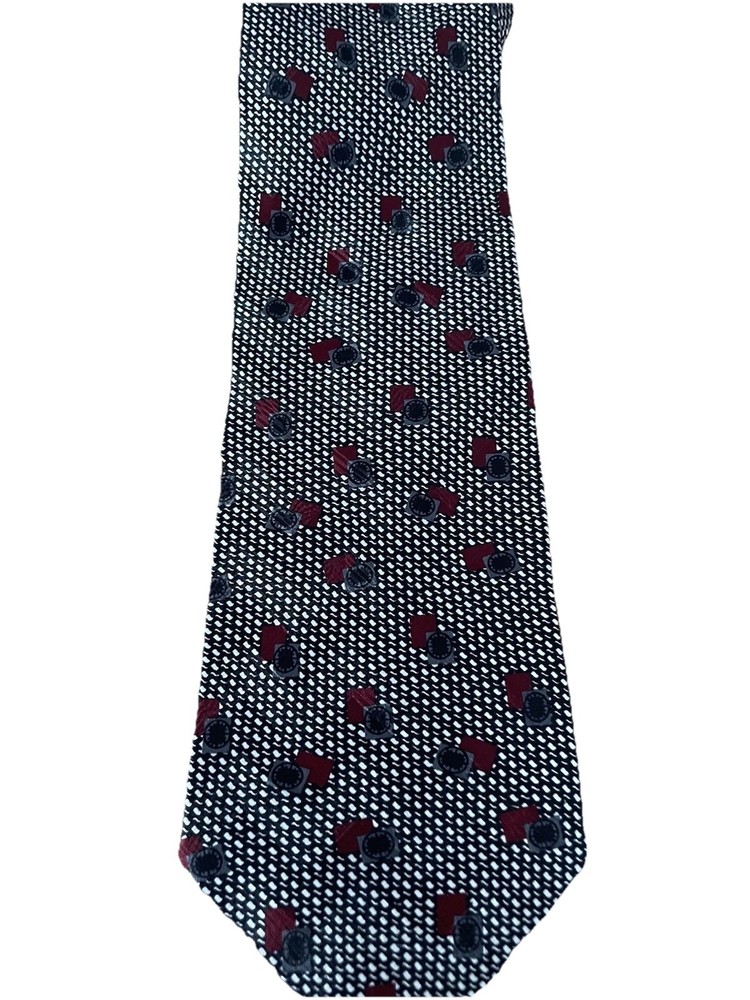 Pierre Balmain Couture 100% Silk  Designer Tie Abstract Black/Red made in USA