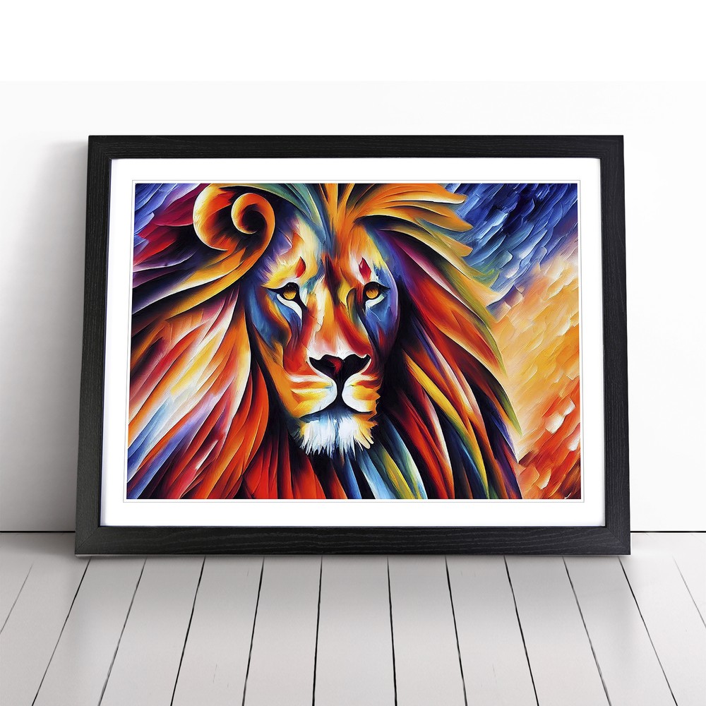 Lion Vol.1 Abstract Wall Art Print Framed Canvas Picture Poster Decor