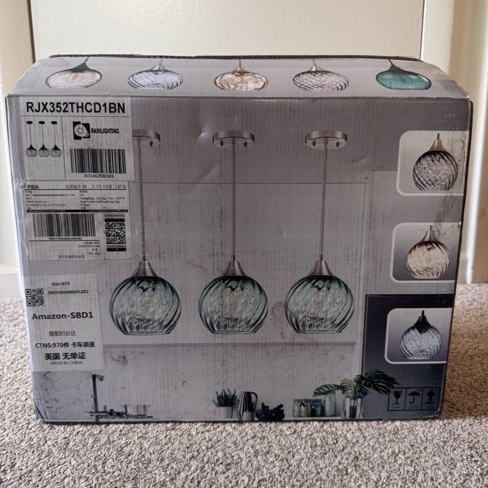 Rainlighting 3 Pack 1 Light Hanging Indoor Kitchen Island Pendant Light 6.3  NEW