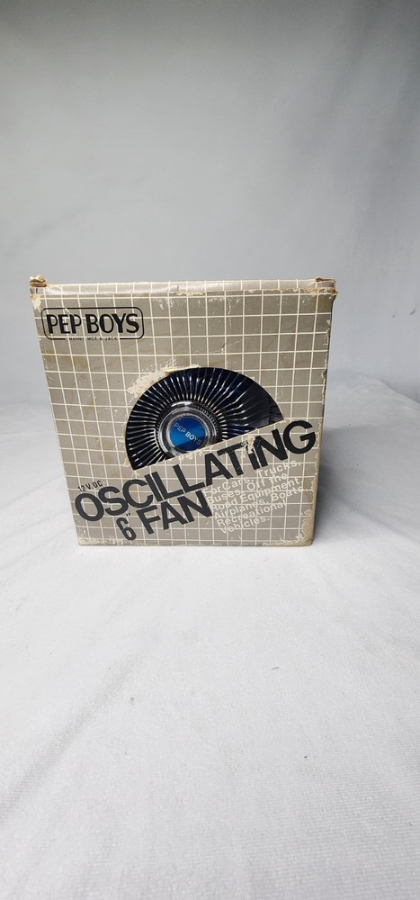Vintage Retro Oscillating Automotive Fan Blue Blade Pep Boys 12V DC