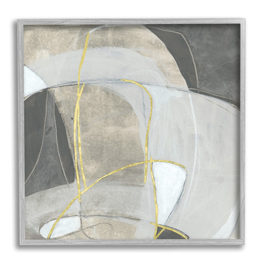 Rocky Landscape Abstraction Neutral Tone Circular Shapes, Designed by June Er...