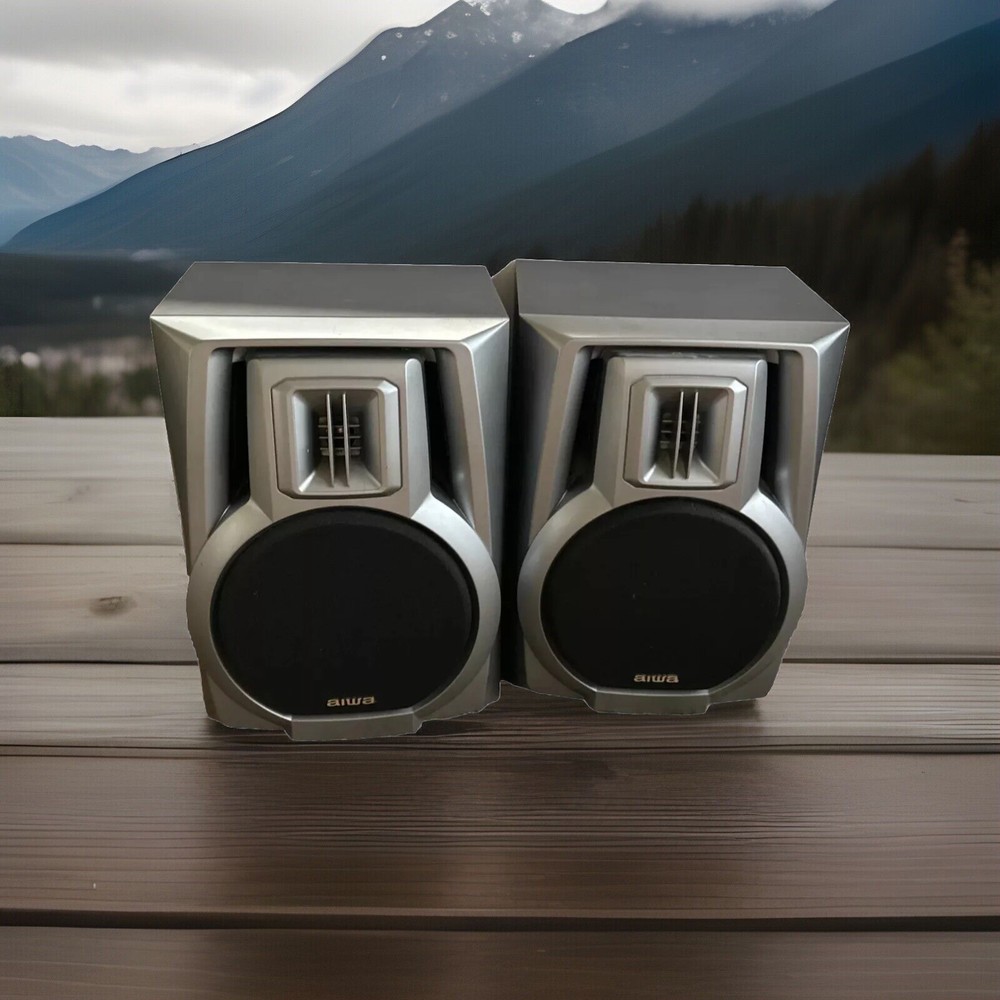Set of 2 Aiwa SX-NA202 Home Theater Speakers 6 Ohm  Tested Works