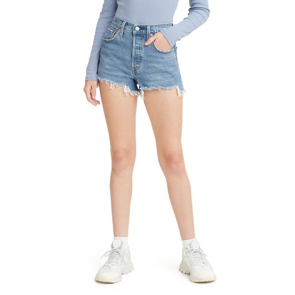 Levi's 501 SHORTS HIGH RISE FITTED THROUGH HIP size Womens Sz 24 (CQW)