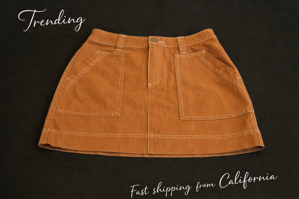 Old Navy Women’s Corduroy Mini Skirt Size 2 Brown Utility Pockets Y2K